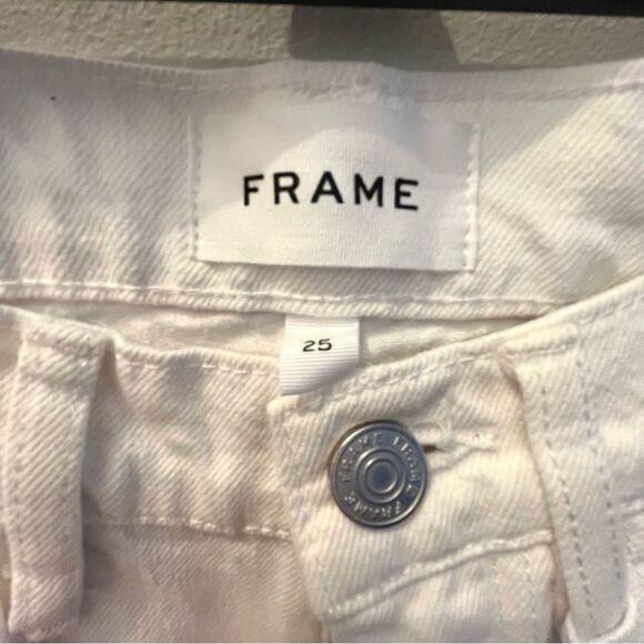 Le Jane high-rise straight-leg jeans, Distressed White, Size 25, NWT - Picture 3 of 8